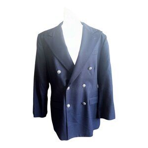 Ralph Lauren Double Breasted Wool Navy Blazer